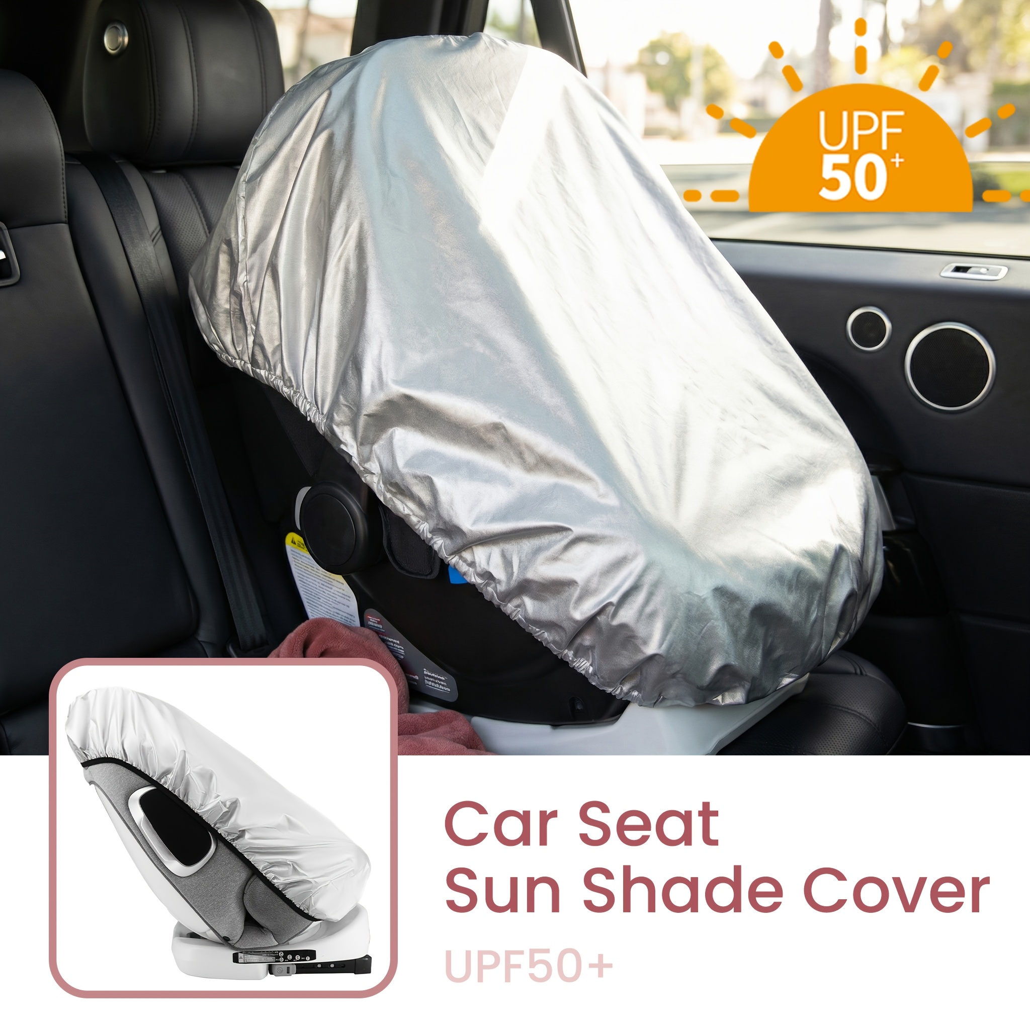 Infant Car Seat Cover - 1PC Silver Baby Car Seat Sun