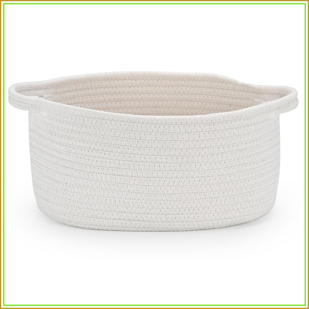 Baby Products Gift Baskets - Medium Woven Cotton Rope Basket, 13x8x6