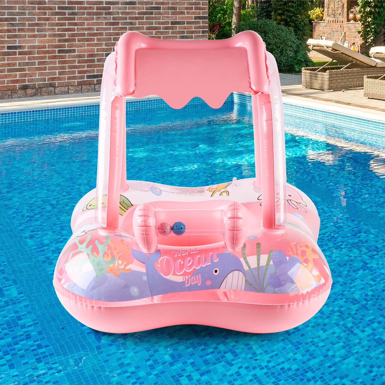 1pc Pool floats with canopy fo – Baby Swimming Floater Bewertung und Preis