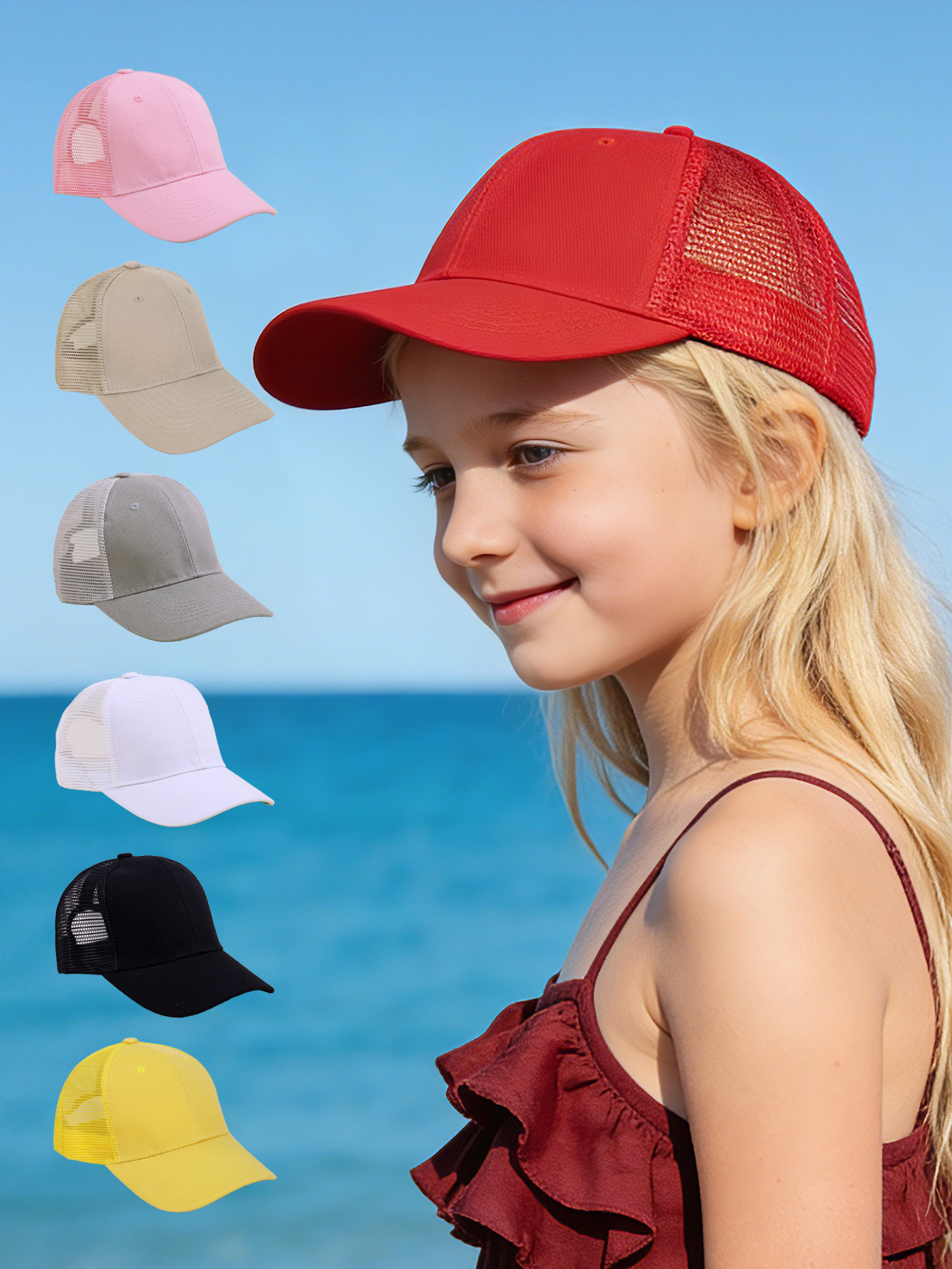 1 pc solid color mesh baseball – Baby Products For Summer Bewertung und Preis