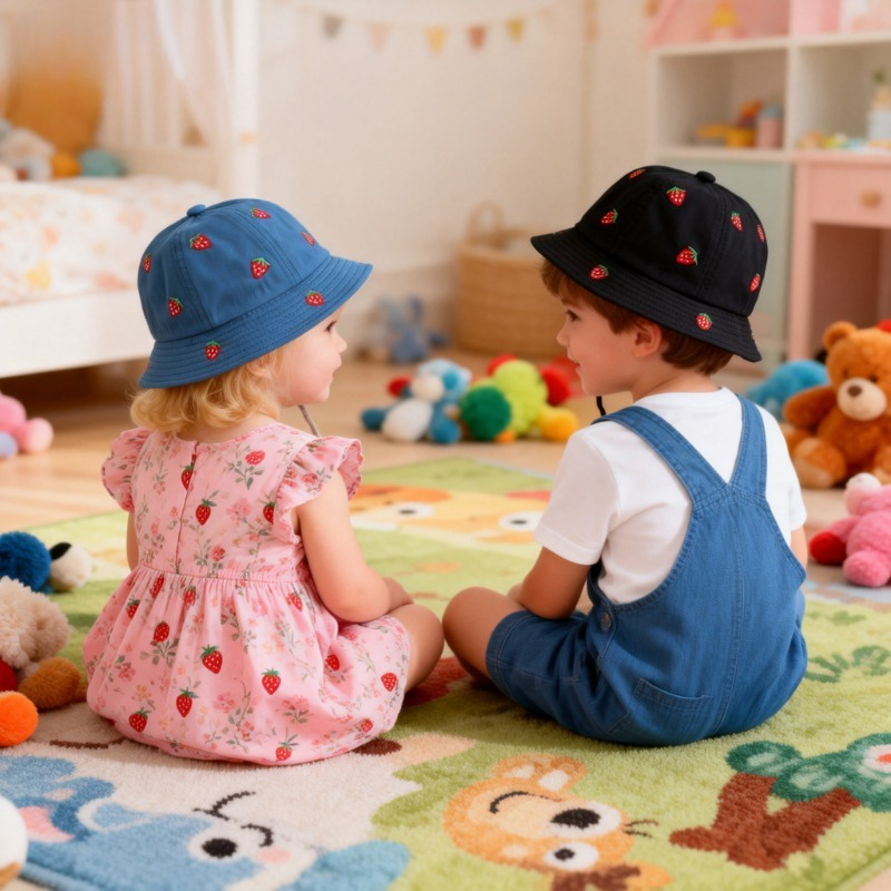 Girl Fisherman Hat with Strawb – Baby Products For Summer Bewertung und Preis