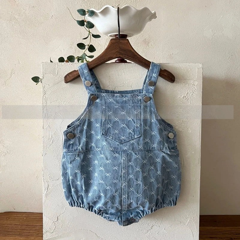 Baby Girls Bow Printed Denim C – Baby Products Korean Bewertung und Preis