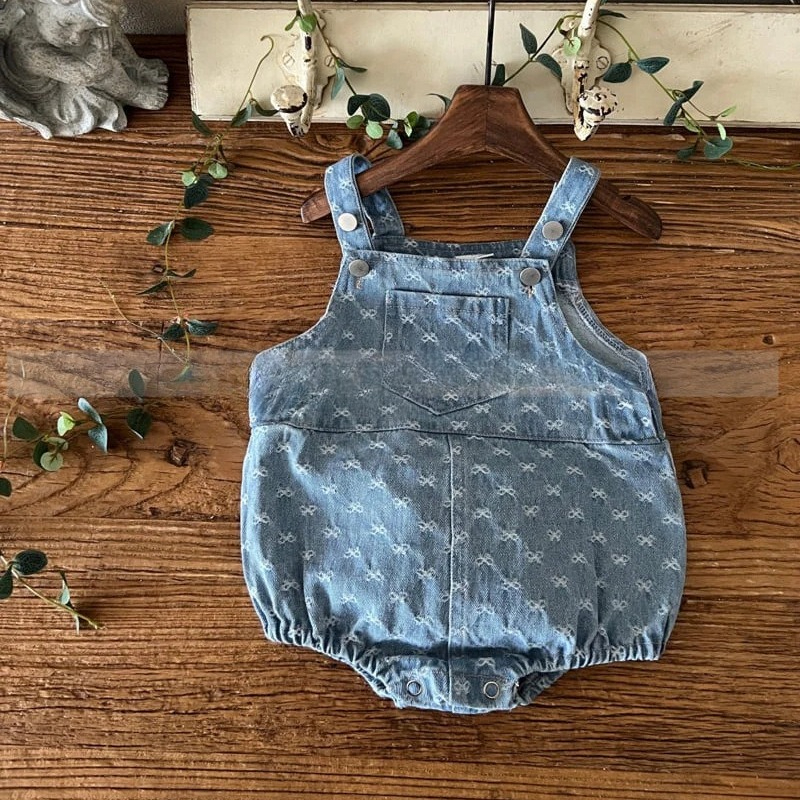 Baby Girls Bow Printed Denim C – Baby Products Korean Bewertung und Preis